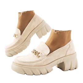 Mocassins beiges sur semelle épaisse Jeri