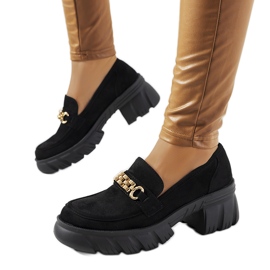 Mocassins noirs sur semelle épaisse Jeri