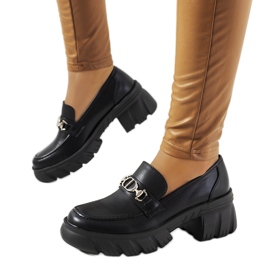 Mocassins noirs sur semelle épaisse Brant