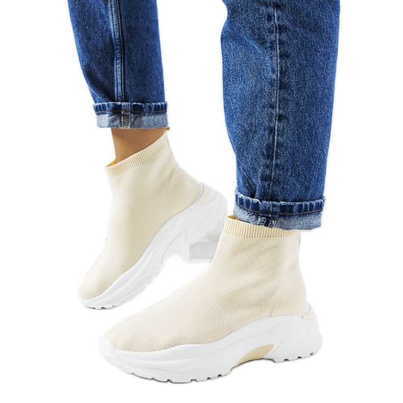 Baskets montantes beiges