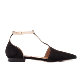 Marco Shoes Sandales en daim avec bride à la cheville noir