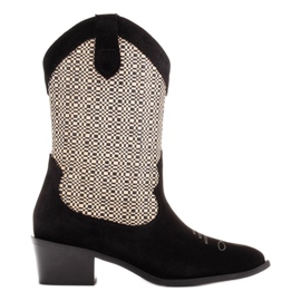Marco Shoes Bottes de cowboy en combinaison avec du daim et du tissu noir