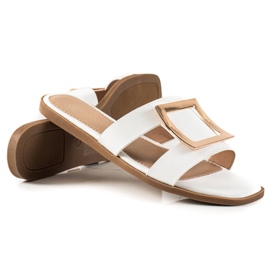 W. Potocki Élégantes pantoufles Potocki blanc