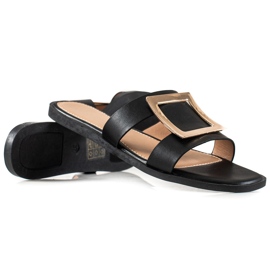 W. Potocki Pantoufles Potocki élégantes noir