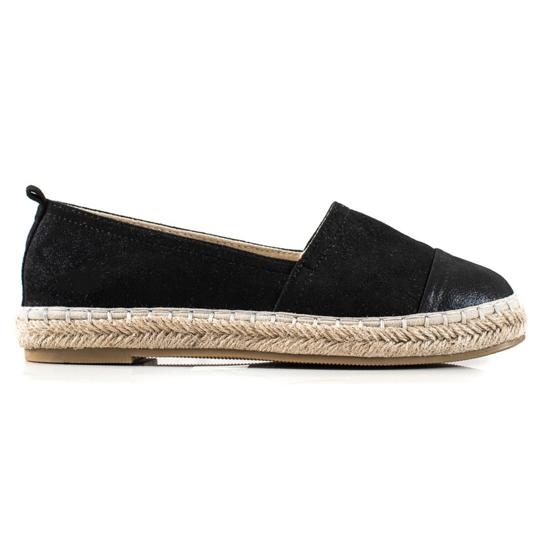 TRENDI Espadrilles Noires À Paillettes le noir