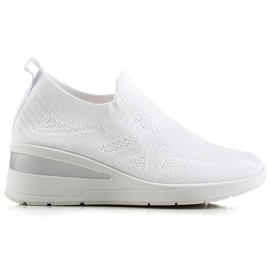 TRENDI Baskets compensées à enfiler blanche