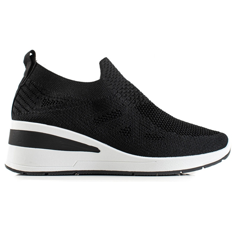 TRENDI Baskets compensées à enfiler le noir