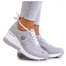 S.Barski Chaussures De Sport En Cuir Pour Femmes Baskets Gris Loissa