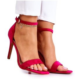 Vinceza Sandales à talons hauts pour femmes en daim fuchsia Massimo rose