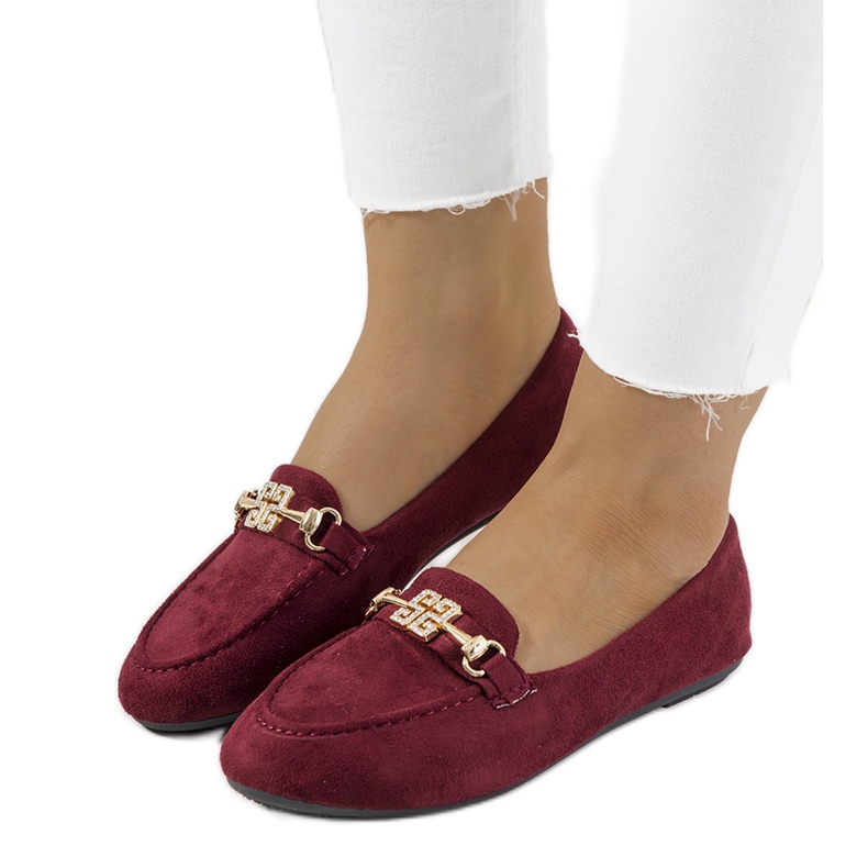 Mocassins bordeaux à boucle Cardoso rouge Mocassins bordeaux à boucle Cardoso rouge