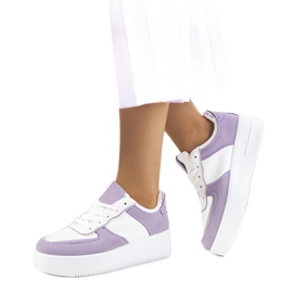Baskets femme Isotta violettes blanche