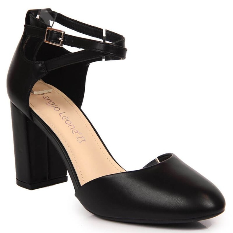 Sandales sur le poteau de Sergio Leone W SK364B noir le noir