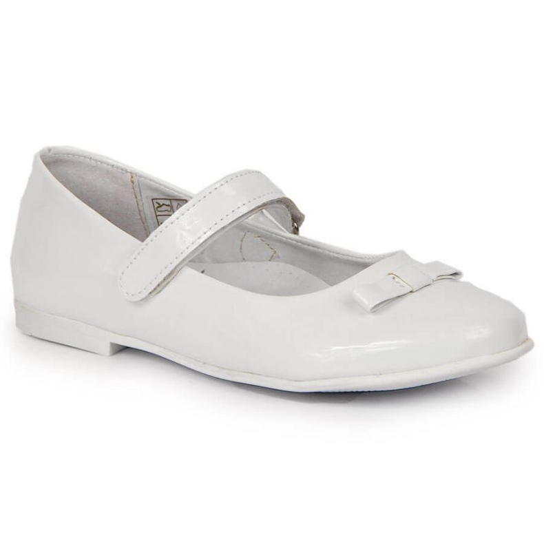 Ballerines de communion avec Velcro Kornecki Jr KOR6493C blanc blanche