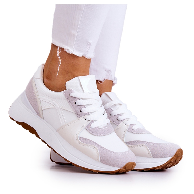 FG2 Chaussures de sport nouées Coryse blanc-gris blanche FG2 Chaussures de sport nouées Coryse blanc-gris blanche