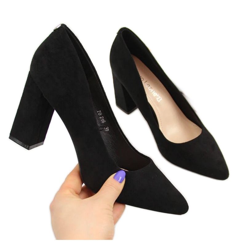 Escarpins sur le poteau en daim Sergio Leone W SK316A noir le noir
