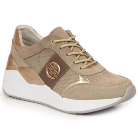 Baskets compensées en cuir Filippo W PAW331A beige