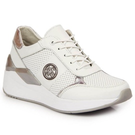 Baskets en cuir compensées Filippo W PAW331B blanc blanche
