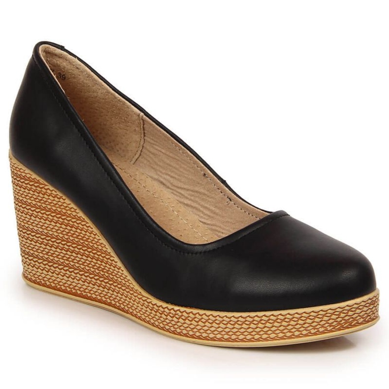 Escarpins compensés en cuir Filippo W PAW339A noir le noir