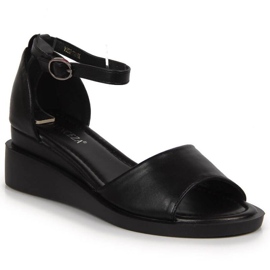 Sandales compensées Vinceza W JAN102A noires le noir