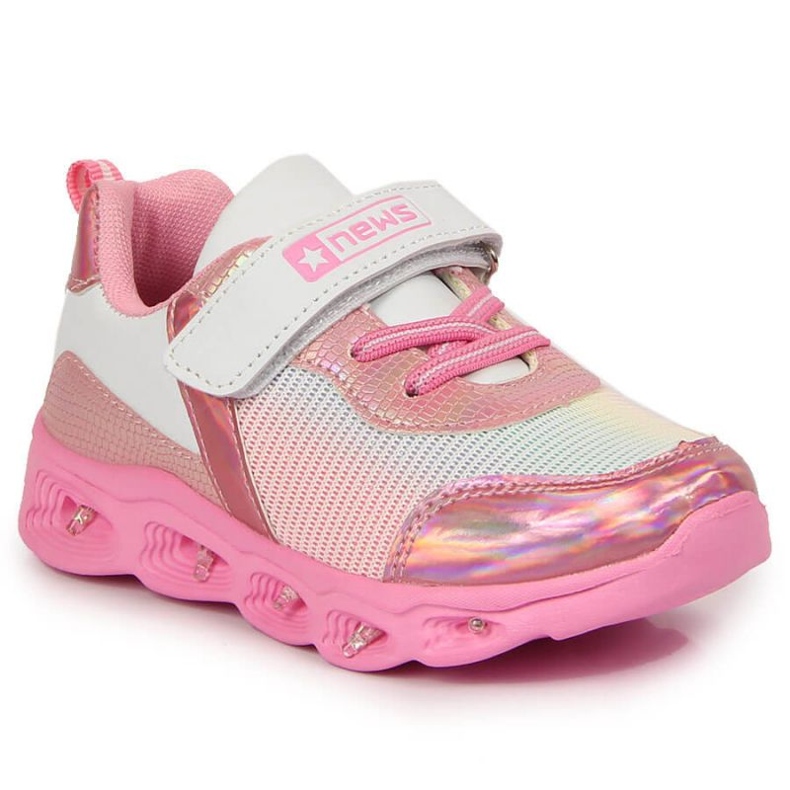 Chaussures semelle brillante News Jr EVE347 rose