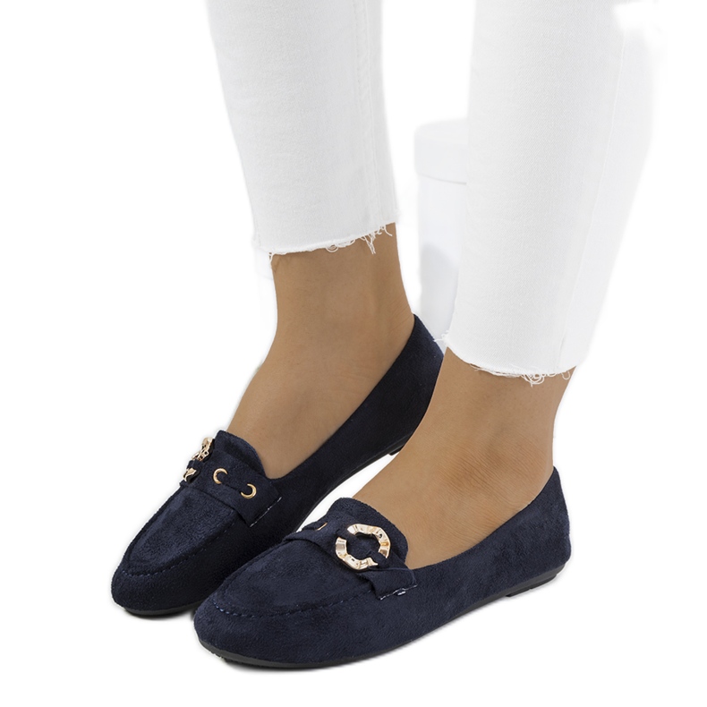 Mocassins Leila bleu marine pour femme