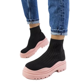 Baskets montantes noires et roses Marks