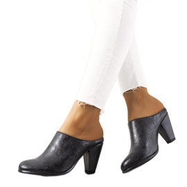 Chaussons noirs sur le poteau de Plotkin le noir