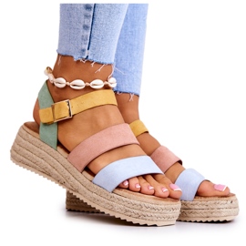 FS1 Sandales à boucle en daim pour femmes Pastel Corestra multicolore FS1 Sandales à boucle en daim pour femmes Pastel Corestra multicolore
