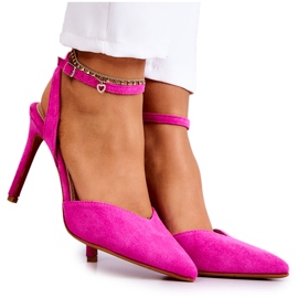 FB2 Escarpins Daim Boucle Fuchsia Kharen rose