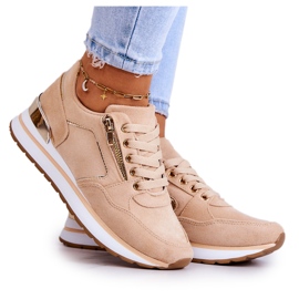 FB2 Chaussures De Sport En Daim Sur Une Plateforme Riverside Beige Foncé