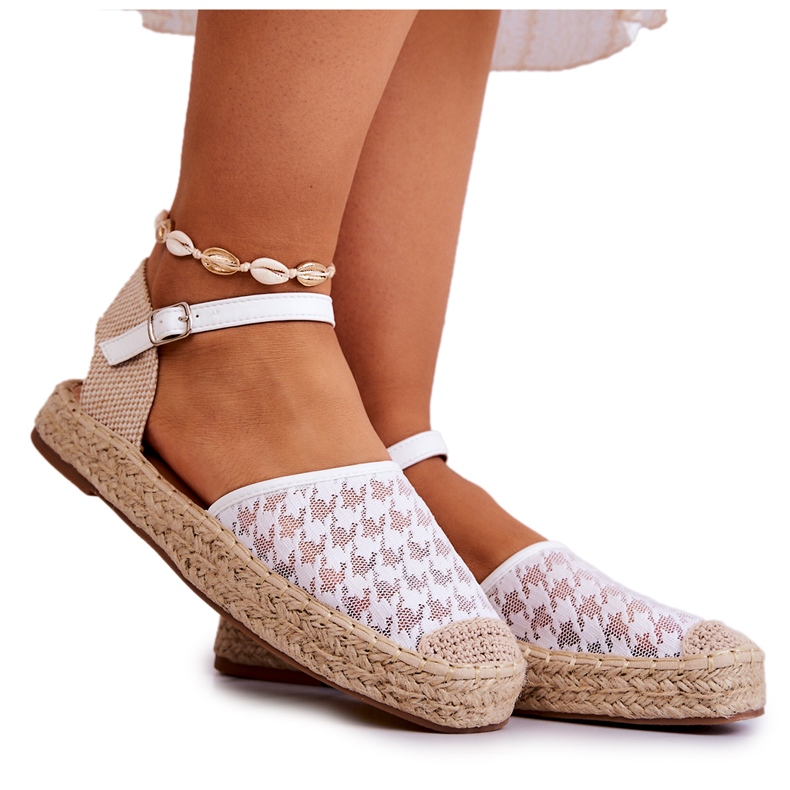 Espadrilles à Boucle pour Femme Blanc Charlene blanche