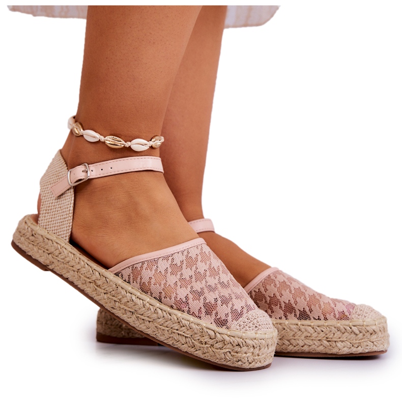 Espadrilles à boucle pour femmes Nude Charlene beige Espadrilles à boucle pour femmes Nude Charlene beige