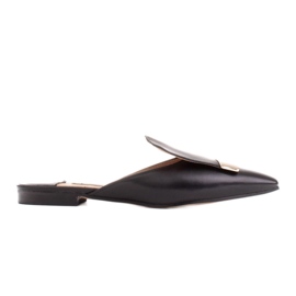 Marco Shoes Babouches en cuir naturel noir
