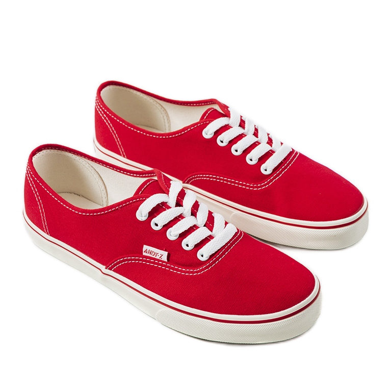 Baskets rouges pour homme en lin