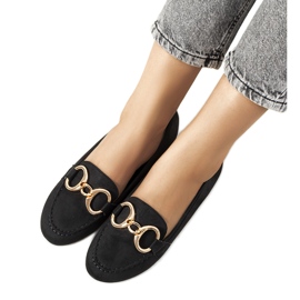 Mocassins noirs à boucle Castor le noir