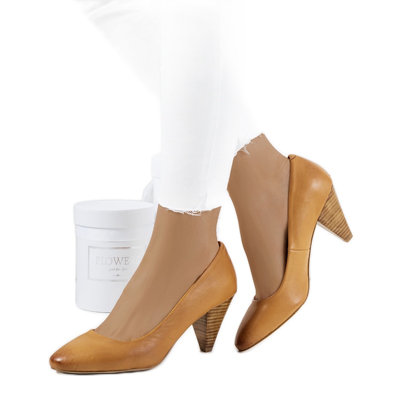 Escarpins marron sur le post Celeste beige brun