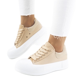 Baskets marron sur la plateforme Venancia beige brun kaki Baskets marron sur la plateforme Venancia beige brun kaki