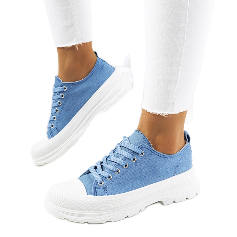 Baskets bleues à grosses semelles Prenzel