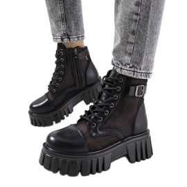 Boots noires à tige Potts ajourée