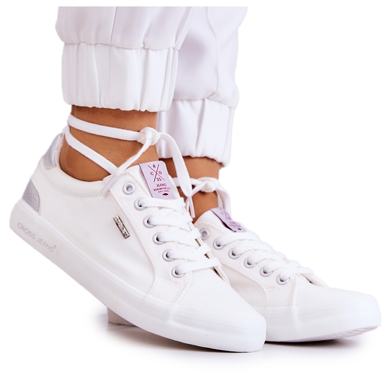 Baskets Femme Tied Cross Jeans JJ2R4038C Blanc blanche Baskets Femme Tied Cross Jeans JJ2R4038C Blanc blanche