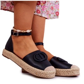FE1 Espadrilles à décoration Nells noires le noir