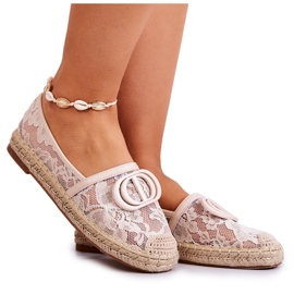 Espadrilles en dentelle pour femme avec décoration Summer Dream beige
