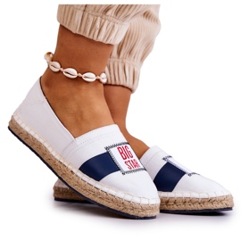 Espadrilles à enfiler pour femme Big Star JJ274964 Blanc et bleu marine