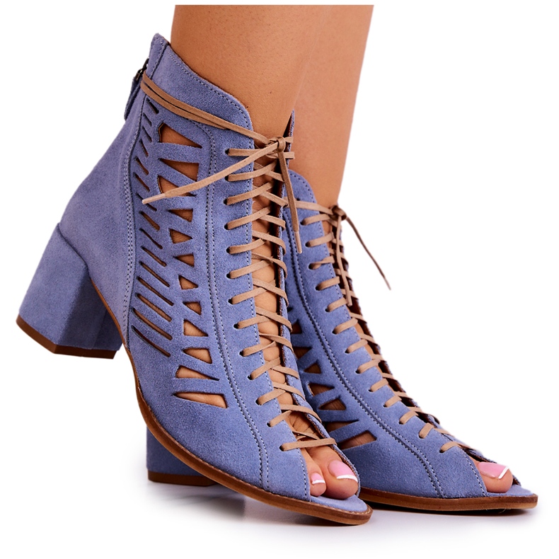 Bottines Daim Ajourées Maciejka 04040-34 Bleu
