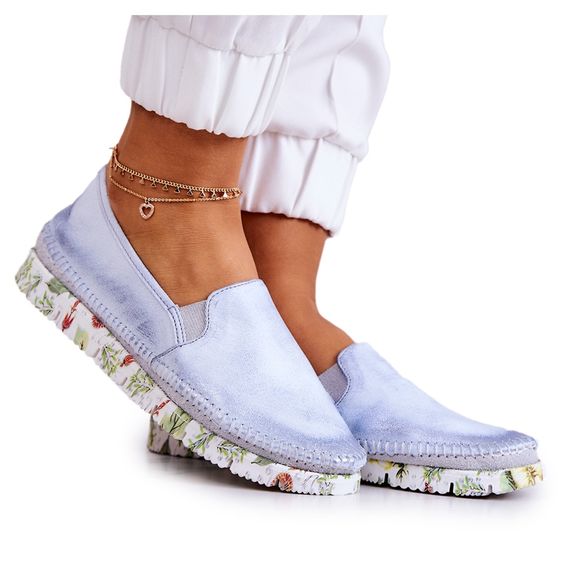 Chaussures à enfiler en cuir pour femmes Maciejka 03512-40 Bleu clair Chaussures à enfiler en cuir pour femmes Maciejka 03512-40 Bleu clair