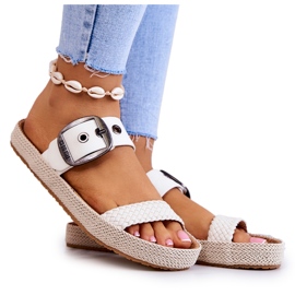 Chaussons à la mode avec une boucle Big Star JJ274729 Blanc