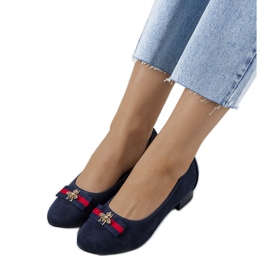 Escarpins bleu marine avec nœud papillon Vijver