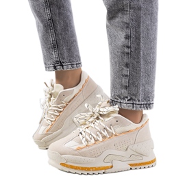 Baskets beiges pour femme Savanne