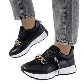 Baskets noires avec chaîne de Samina