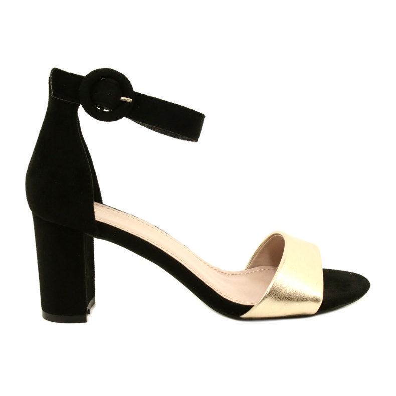 Sandales à talons noires et dorées Evento 20SD98-1617 le noir d'or